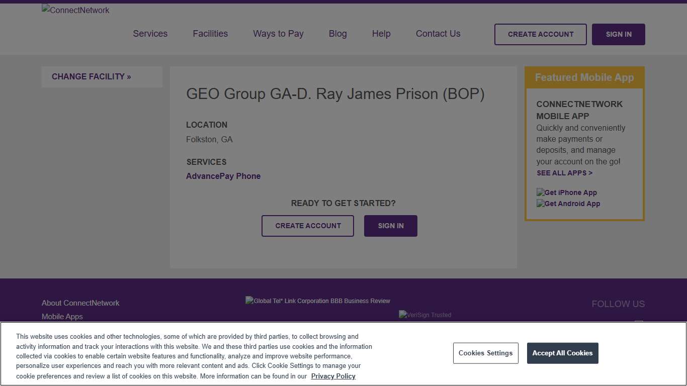 GEO Group GA-D. Ray James Prison (BOP) ConnectNetwork
